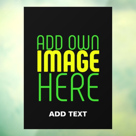 MODERNE BEWERKBARE EENVOUDIGE ZWARTE AFBEELDING TE RAAMSTICKER (Vel 3)