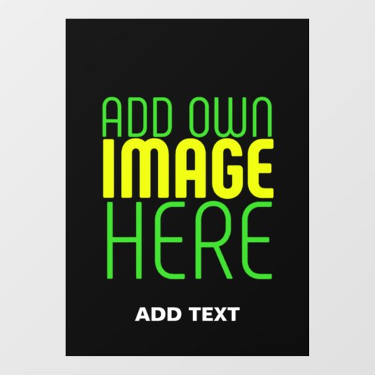 MODERNE BEWERKBARE EENVOUDIGE ZWARTE AFBEELDING TE RAAMSTICKER (Vel)