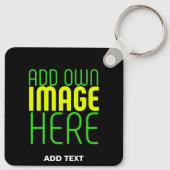 MODERNE BEWERKBARE EENVOUDIGE ZWARTE AFBEELDING TE SLEUTELHANGER (Achterkant)