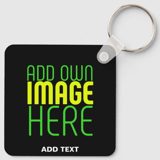 MODERNE BEWERKBARE EENVOUDIGE ZWARTE AFBEELDING TE SLEUTELHANGER (Achterkant)