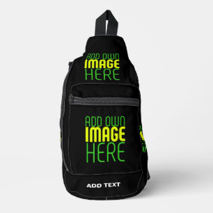 MODERNE BEWERKBARE EENVOUDIGE ZWARTE AFBEELDING TE SLING BAG
