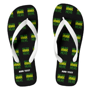 MODERNE BEWERKBARE EENVOUDIGE ZWARTE AFBEELDINGSTE TEENSLIPPERS