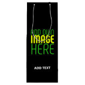 MODERNE BEWERKBARE EENVOUDIGE ZWARTE AFBEELDINGSTE WIJN CADEAUTAS (Achterkant)