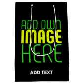 MODERNE BEWERKBARE EENVOUDIGE ZWARTE AFSBEELDING T MEDIUM CADEAUZAKJE (Achterkant)