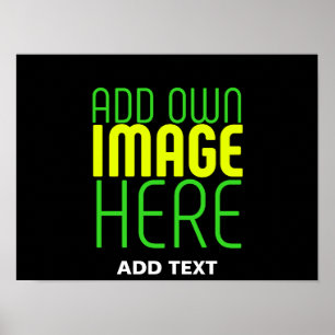 MODERNE BEWERKBARE EENVOUDIGE ZWARTE AFSBEELDING T POSTER