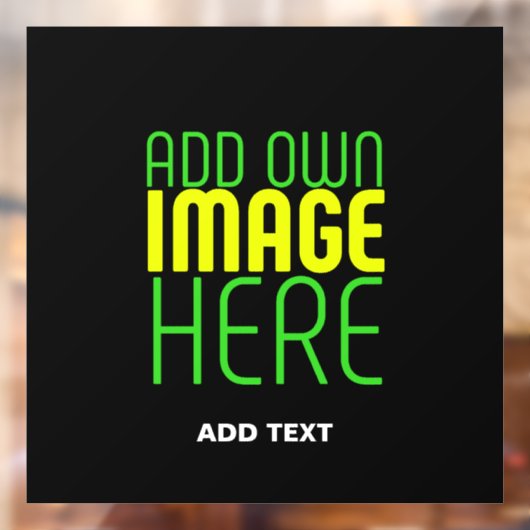 MODERNE BEWERKBARE EENVOUDIGE ZWARTE AFSBEELDING T RAAMSTICKER (Vel 2)