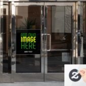 MODERNE BEWERKBARE EENVOUDIGE ZWARTE AFSBEELDING T RAAMSTICKER (Kantoordeur)