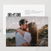 Moderne bewerkbare foto QR code | De Kaart Datum o (Voorkant / Achterkant)