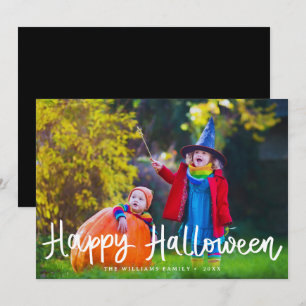 Moderne bewerkbare kleur Happy Halloween-fotokaart Kaart