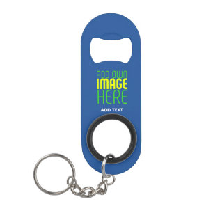 MODERNE BEWERKBARE KOBALT BLAUW AFBEELDING TEKST S MINI FLESSENOPENER