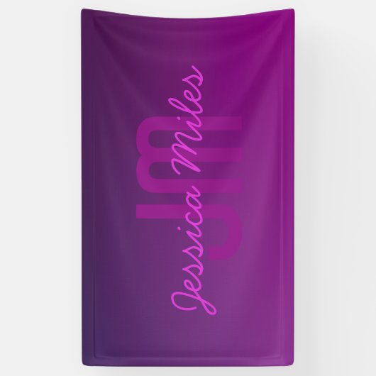 Moderne bewerkbare monografische tekst & Paarse om Spandoek (Verticaal)