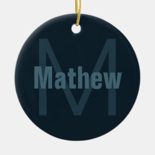 Moderne bewerkbare naam keramisch ornament