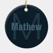 Moderne bewerkbare naam keramisch ornament (Achterkant)