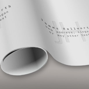 Moderne bewerkbare naam & slogan   grijs verloop  cadeaupapier
