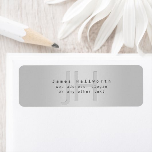 Moderne bewerkbare naam & slogan | Grijs verloop Etiket (Insitu)