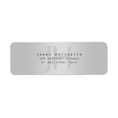 Moderne bewerkbare naam & slogan | Grijs verloop Etiket (Voorkant)