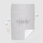Moderne bewerkbare naam & slogan | Grijs verloop Golfhanddoek (Insitu)