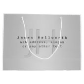 Moderne bewerkbare naam & slogan | Grijs verloop Groot Cadeauzakje (Achterkant)