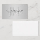 Moderne bewerkbare naam & slogan | Grijs verloop Informatiekaartje (Voorkant / Achterkant)