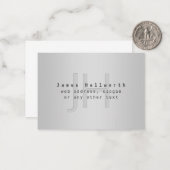 Moderne bewerkbare naam & slogan | Grijs verloop Notitiekaartje (Voorkant / Achterkant in situ)