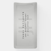 Moderne bewerkbare naam & slogan | Grijs verloop Spandoek (Verticaal)