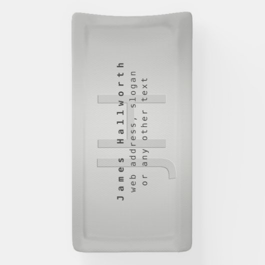 Moderne bewerkbare naam & slogan | Grijs verloop Spandoek (Verticaal)