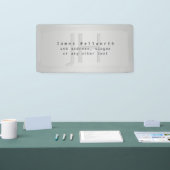 Moderne bewerkbare naam & slogan | Grijs verloop Spandoek (Beurs)