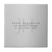 Moderne bewerkbare naam & slogan | Grijs verloop Tegeltje (Voorkant)