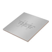 Moderne bewerkbare naam & slogan | Grijs verloop Tegeltje (Zijkant)