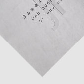 Moderne bewerkbare naam & slogan | Grijs verloop Tissuepapier (Detail)
