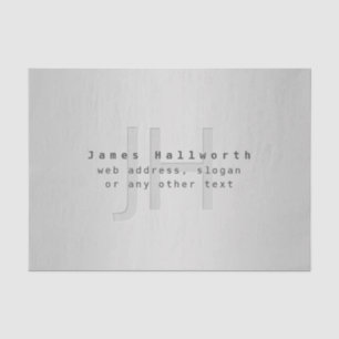 Moderne bewerkbare naam & slogan   Grijs verloop Tissuepapier