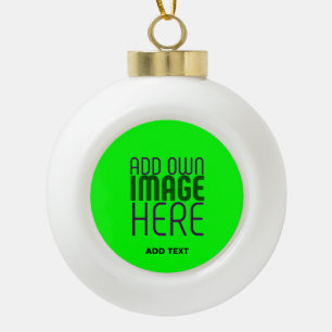 MODERNE BEWERKBARE NEON GROENE AFBEELDING TEKST SJ KERAMISCHE BAL ORNAMENT