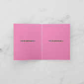 MODERNE BEWERKBARE SCHATTIGEE HOT ROZE AFBEELDING  BEDANKKAART (Binnen)