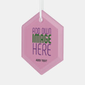 MODERNE BEWERKBARE SCHATTIGEE HOT ROZE AFBEELDING GLAS ORNAMENT (Voorkant links)