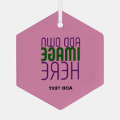 MODERNE BEWERKBARE SCHATTIGEE HOT ROZE AFBEELDING GLAS ORNAMENT (Achterkant)