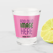 MODERNE BEWERKBARE SCHATTIGEE HOT ROZE AFBEELDING  SHOT GLAS (Voorkant)