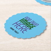 MODERNE BEWERKBARE SWAG SKY BLUE AFBEELDING TEKST  KARTONNEN ONDERZETTERS (Gekanteld)