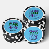 MODERNE BEWERKBARE SWAG SKY BLUE AFBEELDING TEKST  POKER CHIPS (Opstapeling)