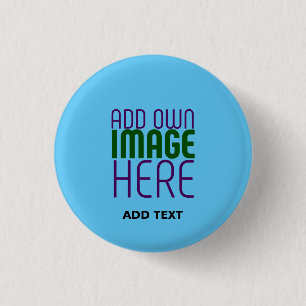 MODERNE BEWERKBARE SWAG SKY BLUE AFBEELDING TEKST  RONDE BUTTON 3,2 CM