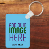 MODERNE BEWERKBARE SWAG SKY BLUE AFBEELDING TEKST SLEUTELHANGER (Achterkant)