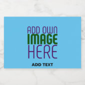 MODERNE BEWERKBARE SWAG SKY BLUE AFBEELDING TEKST  SPARKLING WIJNETIKET (Enkel label)