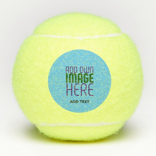 MODERNE BEWERKBARE SWAG SKY BLUE AFBEELDING TEKST TENNISBALLEN (Voorkant)