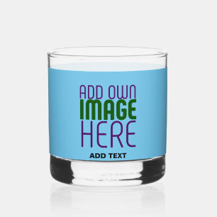 MODERNE BEWERKBARE SWAG SKY BLUE AFBEELDING TEKST  WHISKY GLAS