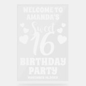 Moderne bewerkbare Sweet 16 Welkom Acryl Bord (Voorkant)