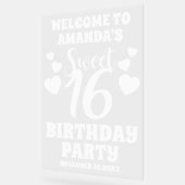 Moderne bewerkbare Sweet 16 Welkom Acryl Bord (Hoek)