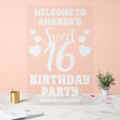 Moderne bewerkbare Sweet 16 Welkom Acryl Bord (Huwelijk)