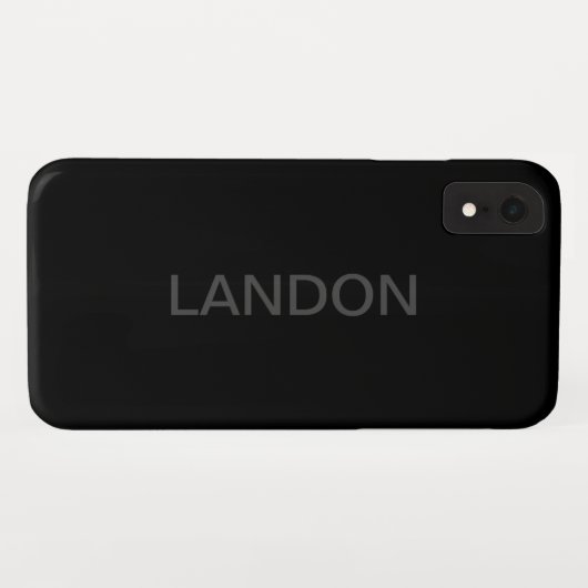 Moderne bewerkbare tekst | Donkergrijs en zwart Case-Mate iPhone Case (Achterkant (horizontaal))