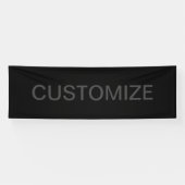 Moderne bewerkbare tekst | Donkergrijs en zwart Spandoek (Horizontaal)