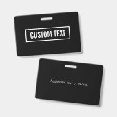 Moderne bewerkbare tekst in wit logo stijl frame badge (Voor- en achterkant)