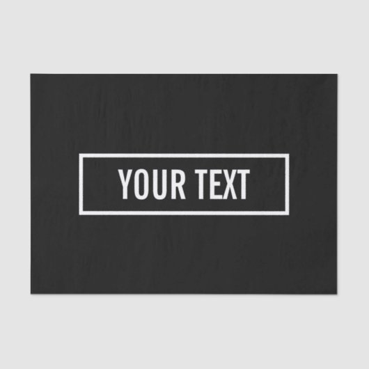 Moderne bewerkbare tekst in witte Logo-stijl Lijst Tissuepapier (Voorkant)